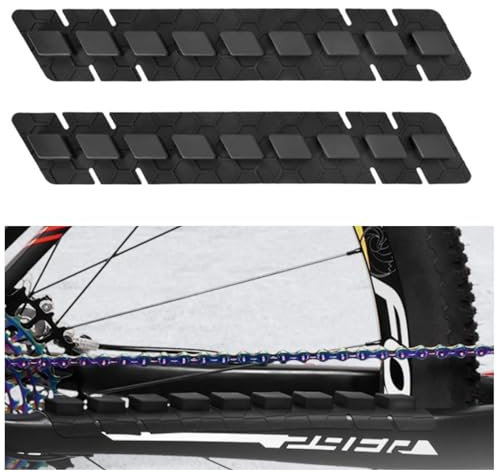 GIONAR 2Pcs Silicone Chainstay Protector for MTB - Durable Self-Adhesive Bike Chain Guard Sticker, Lightweight Frame Protection Fits Most Mountain Bikes