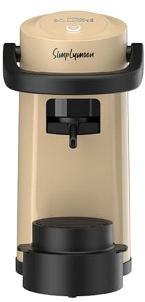 CAFFÈ BORBONE Simplymoon - Cafetera monodosis de café elegante, simple, color arena, multifuncional, para espresso, infusiones y bebidas calientes, presión de 15 bar, depósito de 0,9 l