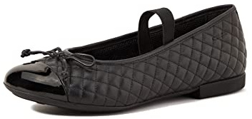 Geox Girls Jr Plie' Ballerina, Black, 3 UK Child