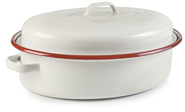 IBILI, Cocotte ovale bordeaux, 34 x 26 x 13 cm, acciaio smaltato.