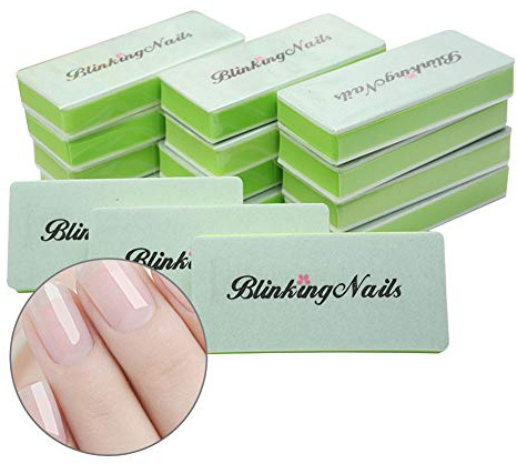 BlinkingNails Nail Buffer File with Double Sides Professional Nail Polishing Block 1000/4000 Grit Shiner Manicure Nail Art Tools for Natural Nails Pack of 12pcs
