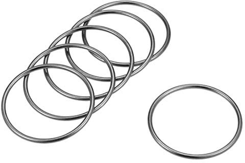 sourcing map 6Stk. O Ring Schnalle für Hardware Handtasche Kunst DIY 0,8(20mm) pistolenschwarz
