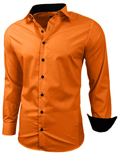 Baxboy herrskjorta slim-fit stryks lätt för kostym, affärer, bröllop, fritid - långärmade skjortor för män långärmad skjorta R-44