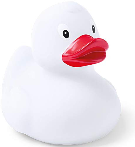 eBuyGB Rubber Duck Floating Bath Time Toy for Children, White, Pack of 2