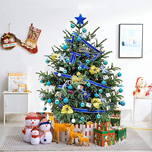 BONOOL Vero Albero di Natale da 7,2 Piedi, in Abete Rosso di Alta qualità incernierato, Include Supporto con Radici Albero di Natale Ecologico, per la Decorazione Natalizia Il Nuovo