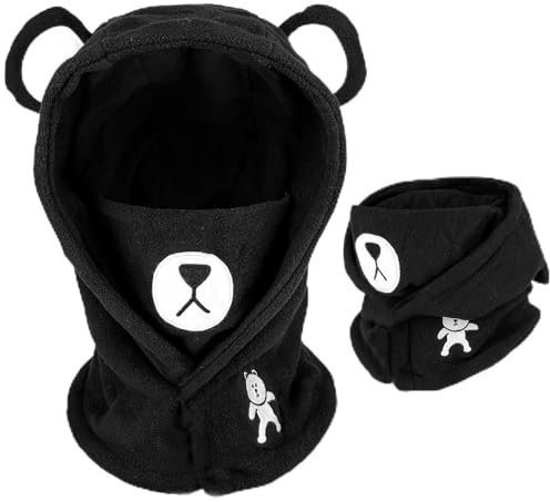 AYPOW Passamontagna Invernale in Pile Termico Bambini 4-12Anni, Maschera da Sci Multifunzionale Antivento Regolabile, Berretti Cappello in Pile Caldo Cappuccio Scaldacollo Sciarpa per Ragazzi Ragazze