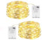 SHUBEIEUMI 2 Pezzi Stringa Luci LED a Batteria, 100 LED 10M Lampada a Fili di Rame Bianco Caldo, per Interni e Esterni, Feste, Giardino, Natale Decorative, Matrimoni (Bianco Caldo)