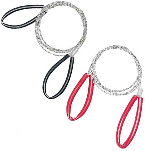 Visxcnu 2Pcs Sierra De Mano,75 Cm De Longitud, Sierra de Alambre de Acero Inoxidable para Mangueras de PVC, Tuberías, Tubos, Herramientas Generales,Pulgadas con Dos Asas para Cortar Madera, Plástico