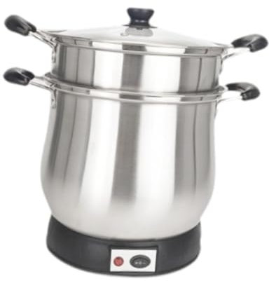 Suppentopf aus Edelstahl, Dampftopf, großer Küchentopf, Doppelgriffe, Schmortopf, Simmertopf für Mahlzeiten, Pasta, Gemüse, Meeresfrüchte