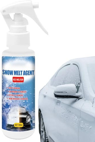 Spray de descongelación, agente de fusión de nieve para parabrisas de coche, 100 ml, spray de derretimiento de hielo, multifuncional para quitar parabrisas de invierno, descongelador para parabrisas
