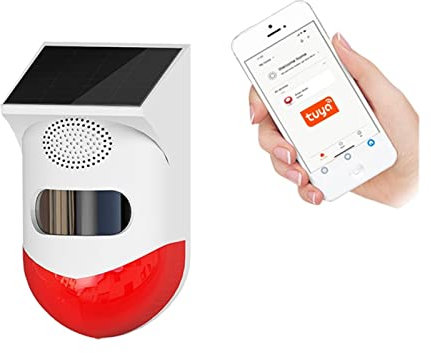 Kit Alarma Casa, Sistema de alarma Tuya Smart Wifi Sirena solar al aire libre Pir Impermeable App Sistema de alarma antirrobo de sirena sirena inalámbrica
