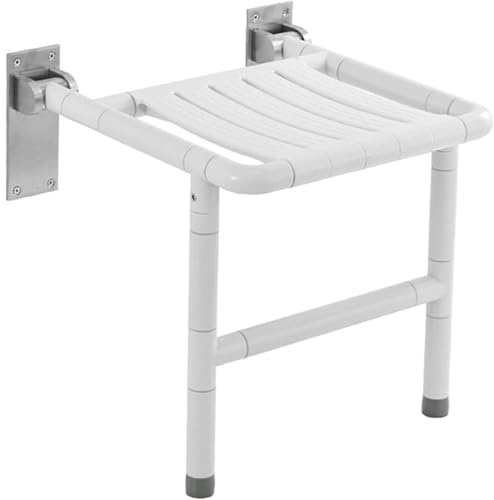 Wandmontage Duschklappsitz Dusche Sitzgelegenheit Stuhl Badewannensitz mit Rutschfesten Füßen Duschstuhl Badestuhl Hocker Duschhilfe für Schwangere, Senioren, Behindert