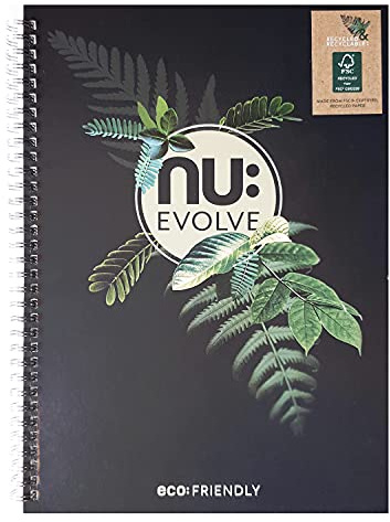 Nu Notebooks - Evolve Range - Recycled Notebook - A4 Notebook - Wirebound Notebook - Stationery Notebooks - Professional Notepad - 120 Pages