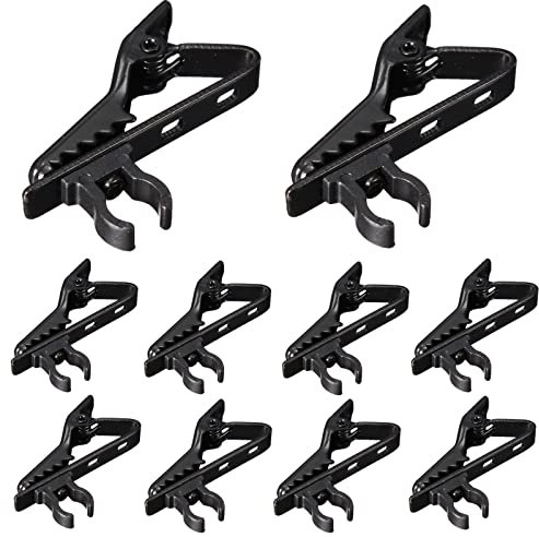 Tokaneit Pince à Cravate Agrafe,Amovible Micro Cravate pour Microphone,Pince Micro Cravate en Métal,pour Câble d'Écouteurs Conférences d'Entrevue Microphone Réunion Flux en Direct Vlog 10 Pcs