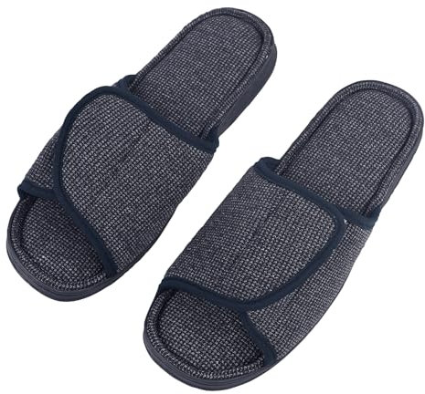 Memory Foam Hausschuhe für geschwollene füße Verstellbarer Klettverschluss Wide Open Toe Pantoffelne Klettschuhe für Senioren und Schwangere Diabetiker Schuhe