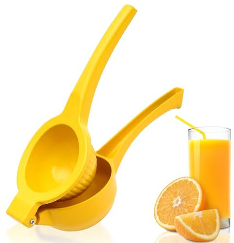 1 exprimidor manual de limones, exprimidor de limones, mini exprimidor de metal, exprimidor manual de frutas, suministros de cocina, exprimidor de limón portátil, exprimidor de seguridad (amarillo)