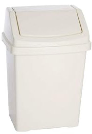 BH | 10L - Swing Bin | White | For Home Garden Kitchen Office and Bathroom Rubbish Recycle Plastic Waste Bin, Trash Can Dustbin with Swing Lid (Pack of 1) - By BEST HOUSE