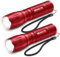 GEARLITE LED Taschenlampe Batteriebetrieben 2 Stücke, 2000 Lumen Taschenlampe LED Extrem Hell mit 5 Modi, IP65 Wasserdicht Taschenlampe Kinder für Camping, Outdoor-Rot