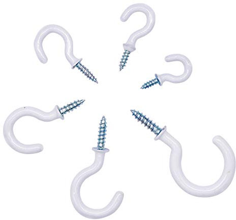 Gudalea 70 pezzi Ganci A Vite, Viti A Gancio, Set di Ganci A Vite con Filettatura In Acciaio Rivestito, Ganci A Occhiello da Soffitto per Chiavi, Tazze, Vasi da Fiori (6 misure)