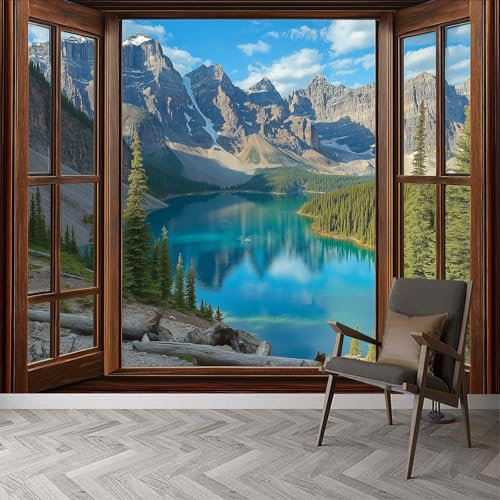 Papier Peint Panoramique, Paysages Naturels Lacs Et Montagnes Papier Peint Intissé pour Salon, Chambre, Bureau 250x175cm, Moderne Décoration Murale, Montagnes Pittoresques Grandes Murales Poster