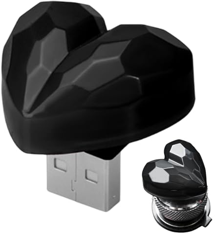 Lnhgh Éclairage d'Ambiance pour Voiture | Décoration Lumineuse Cœur pour Intérieur Automobile - Veilleuse Rechargeable USB Couleurs Changeantes Accessoire Voiture Déco Maison