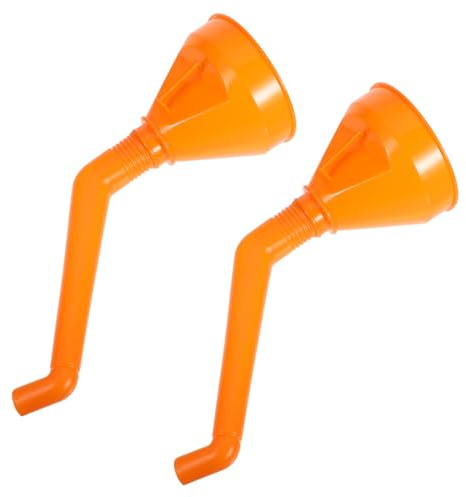 Hemobllo 2 pièces Entonnoir à Large Goulot Renforcé pour Remplissage Huile Moteur et Carburant Résistant Abs pour Voitures et Motos Oranges