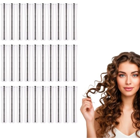 YAZWUR 30 pezzi bigodini per permanente set per styling capelli naturali fai da te (grandi) (arancione)