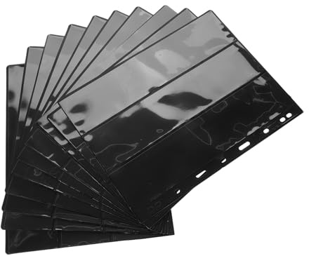 JOINPAYA 10 Feuilles pour Album de Timbres Noir Pet 3 Emplacements par Page Protège et Organise les Timbres pour Collectionneurs Élégant Design 10 Pièces