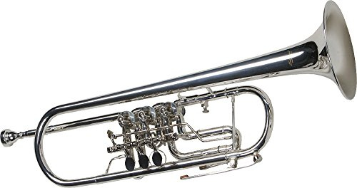 Karl Glaser Konzert Trompete, versilbert, Drehventile, Koffer, Mundstück