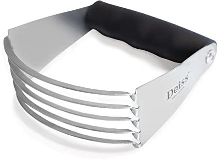 Deiss PRO Pastry Cutter - Stainless Steel Pastry Blender & Cutter, Non-Slip Handle - Dishwasher Safe Flour & Dough Blender - Large Hand Dough Mixer