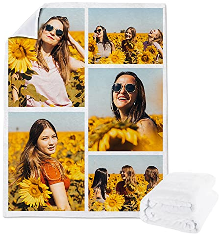 Lehaha personalisierte Decke mit Foto Selbst Gestalten Flanell Decke,Flauschige Extra Weich Wohndecke Flanell Couchdecke,Geburtstag Hochzeit Geschenk für Erwachsenes Baby Haustier,(100x150cm)