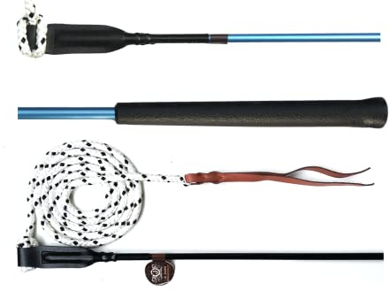 JA Horse JA0035 Kontaktstock Bodenarbeit, Basic-Griff Metallic Blau, 120cm | Training 100 / 120 cm, Bodenarbeitstick Reitstick Pferdestick Longiergerte Finesse Stick Carrot Stick Horsemanship