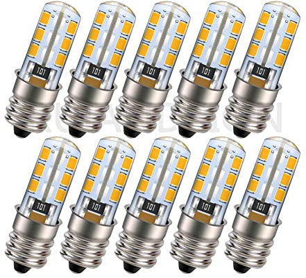 Ruiandsion Ampoule LED E12 220V 3W Veilleuse Blanc Chaud 2835 24SMD pour Chandelier Pendentif Candélabre Lumière Décorative Lampe Extérieure Chambre Appliques Murales (Lot de 10)
