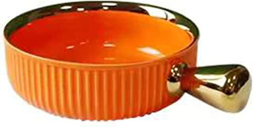 Gryta med lock, keramisk gryta, keramiska grytor Keramiska enfärgade gryta, lasagneform med handtag, bakform for ugn, non-stick porslinsbakverk (färg: rosa) (färg: vit) (Color : Oranje, Size : Oranj