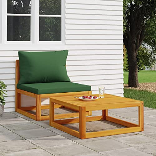 Chaduof 2-TLG. Garten-Sofa-Set mit Kissen Massivholz Akazie, Gartensofa, Loungemöbel, Balkonmöbel, Outdoor Sofa, Balkon Sofa, Balkon Lounge, Sitzecke Balkon - 360019