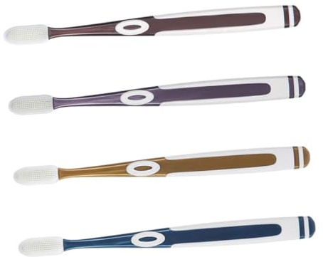 IWOWHERO Nano Zahnbürste 4 Stück-pack Tragbare Silikon Zahnbürsten für Erwachsene Flexibel Glatte Oberfläche zur Zahnreinigung zu Hause Zufällige Farbe