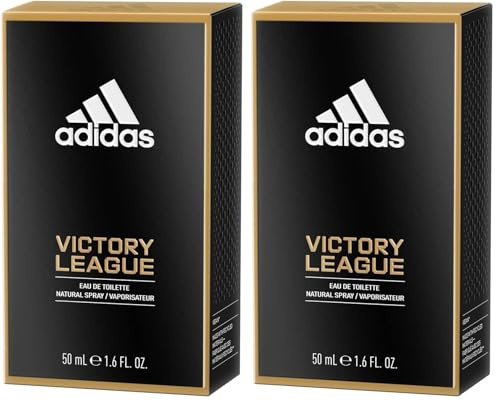 adidas Victory League Eau de Toilette, anregend, langanhaltender Herren-Duft mit ätherischem Öl und Moschus, 50 ml (Packung mit 2)
