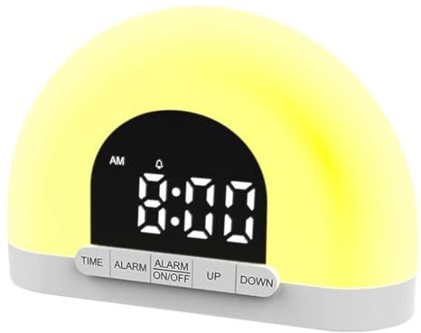 Sunmeit Einstellbarer Sonnenaufgangswecker für Schwere, Wecklicht-Sonnenaufgangswecker, Sonnenaufgangslampe mit Sonnenaufgangssimulation