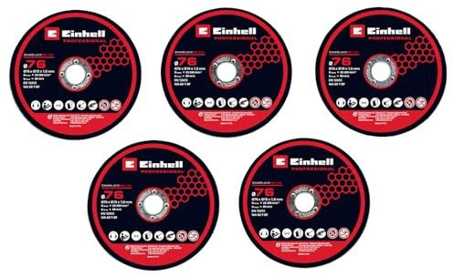 Einhell Original 5-tlg. Trennscheiben-Set, Ø 76 mm | Winkelschleifer-Zubehör | Ø 76 mm | 10 mm Aufnahme | 5x Dünn-Trennscheiben