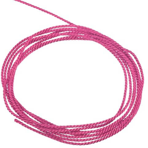 QUARKZMAN Packsnöre snöre, 1,5 mm x 5 m, 3 trådar, polypropen flätat rep, snöre för hantverk, presentpåse, gardin, rep, juldekoration, snöre, rosenröd
