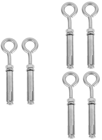 PRETYZOOM 3 Series Gancho Del Cinturón De Tornillo De Expansión Concreto Ancla De Pared Pesado Montado Paredes Pernos De Expansión Metálicos Pernos De Ojo Acero Inoxidable Plata 2 Piezas X 3