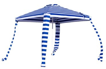 SUN & SURF Großer quadratischer Strandschirm, 180 x 180 cm, mit Belüftung, abnehmbarer Wand, UV-Schutz 30, Taschen und Gewichtssäcke, 8 Heringe, inklusive Tragetasche