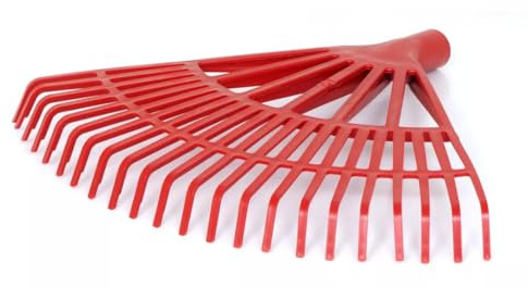 pokm toolsmarket - Rechen 43 cm - extra verstärkt Laubbesen - Heurechen mit 22 Zinken - Laubrechen aus Kunststoff - Gartenrechen EU-Qualität