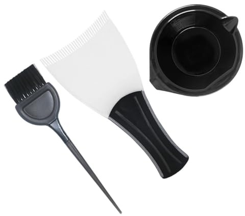 UKCOCO Kit de Coiffure 3 Pièces pour Teinture Capillaire Noir Bol à Teinture, Pinceau Applicateur et Planche de Coloration, Outil Professionnel pour Salon et Usage Domestique, Facile