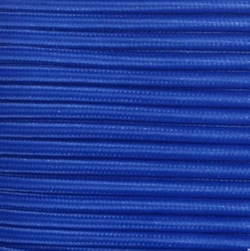 Textilkabel, Stoffkabel, Verlängerung 5 METER Farbe Königsblau 3 adrig 3 x 0,75 mm² rund wahlweise mit Schukostecker Globe Warehouse® (5 mtr. Textilkabel und Stecker Standard gold)