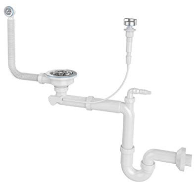 Succsale-LAVEO-Spültisch Siphon-Komplett-PVC-Weiß-OKS 123T