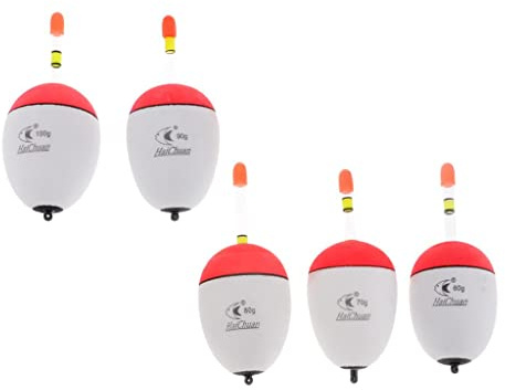 Folpus Hecht Zander Pose Pose Bright Floating Poses 5 Stück, Weiß + Rot, 60-100g