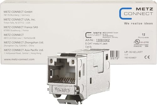 METZ CONNECT E-DAT modul Keystone Cat.6A Jack 180°, 12 VPE