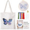 Sticken Set für Erwachsene und Anfänger - Canvas Tote Bag Stickset mit Tasche, Werkzeug und Anleitung - DIY Set für Stickereiliebhaber