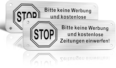 TAKULA Briefkasten Schild-Bitte Keine Werbung Aufkleber-15 * 5CM Bitte Keine Werbung und Kostenlose Zeitungen Aufkleber Keine Werbung Schild|Pack of 2